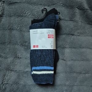 Uniqlo Anti-Odour Women's Socks 3-Pack - Blue and Black, New With Tags